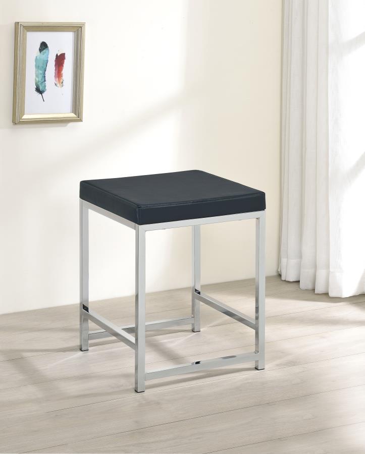 Afshan - Upholstered Square Padded Cushion Vanity Stool