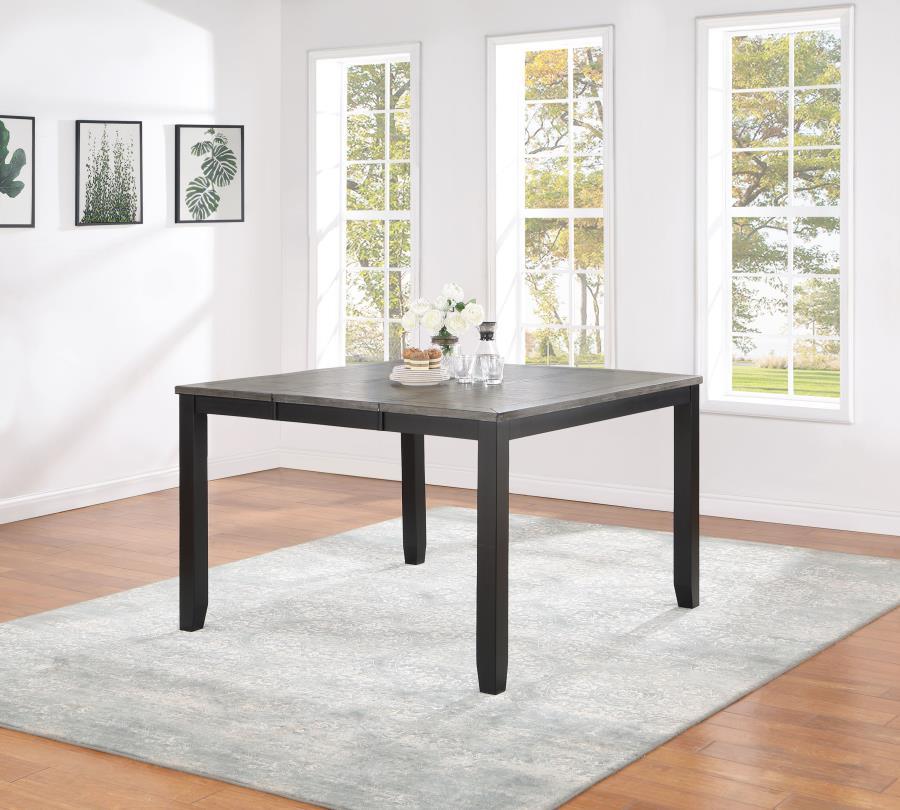 Elodie - Counter Height Dining Table With Extension Leaf - Grey and Black