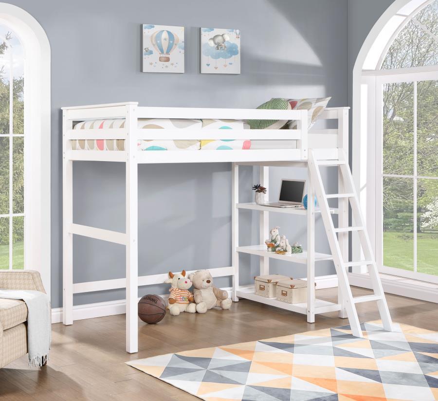 Twin Workstation Loft Bed - White
