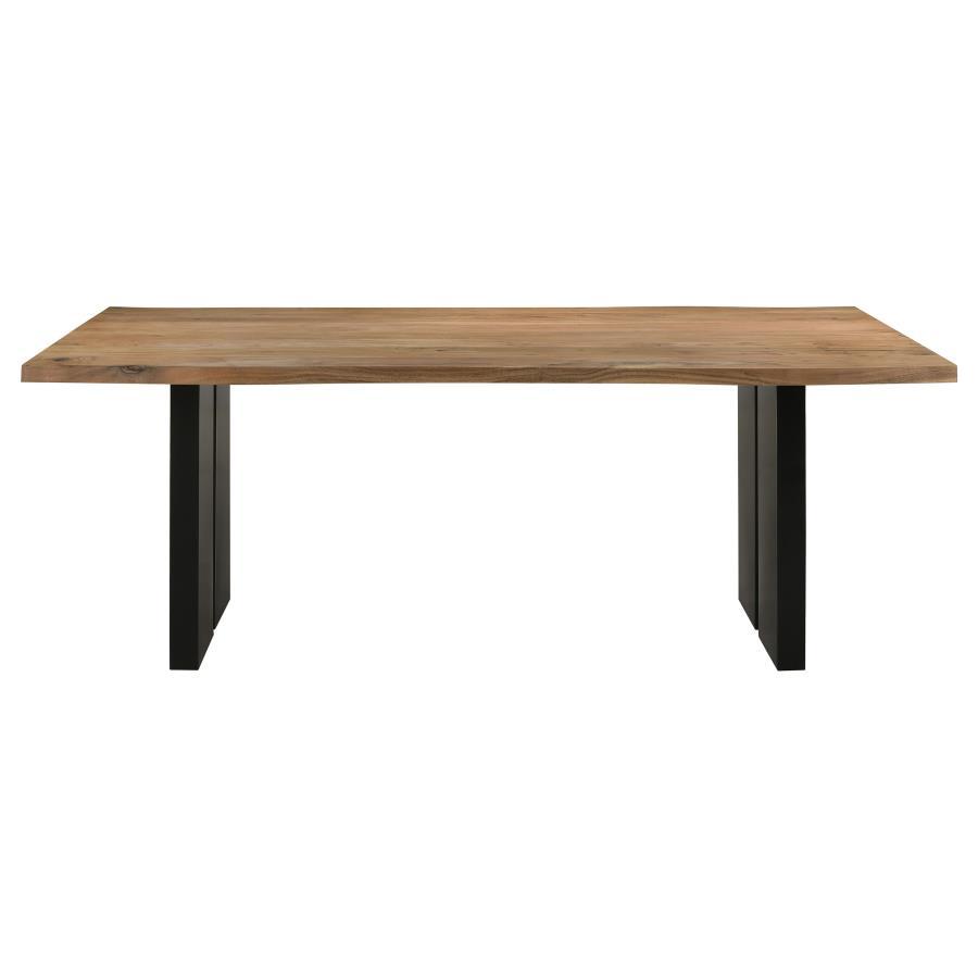 Bradshaw - Rectangular Live Edge Dining Table - Natural Acacia and Black