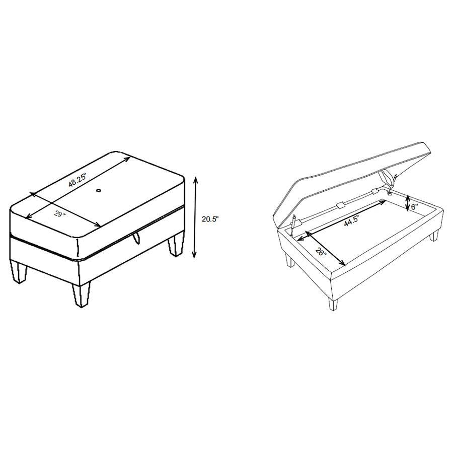 Mcloughlin - Upholstered Storage Ottoman - Beige and White