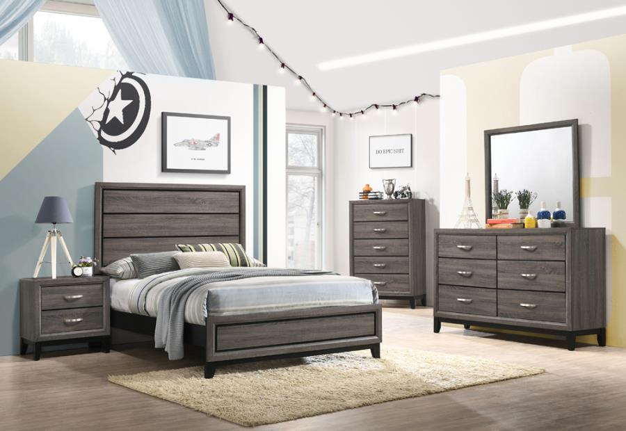 Watson - 5-Piece Full Panel Bedroom Set - Grey Oak