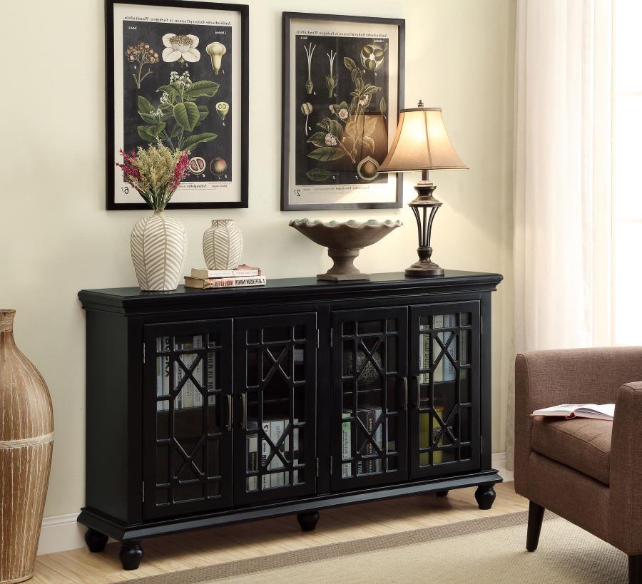 Kovu - 4-door Accent Cabinet - Black