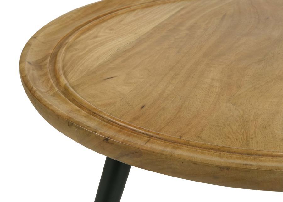 Zoe - Round Coffee Table With Trio Legs - Natural and Black