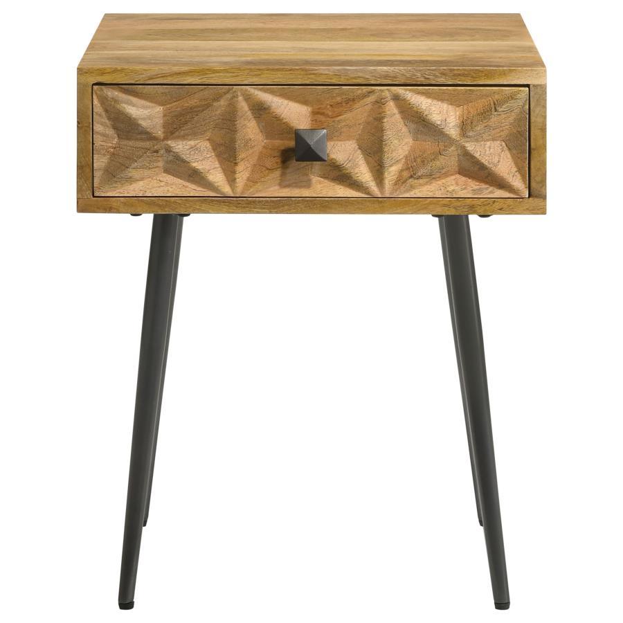 Ezra - Rectangular 1-Drawer Accent Cabinet - Natural Mango
