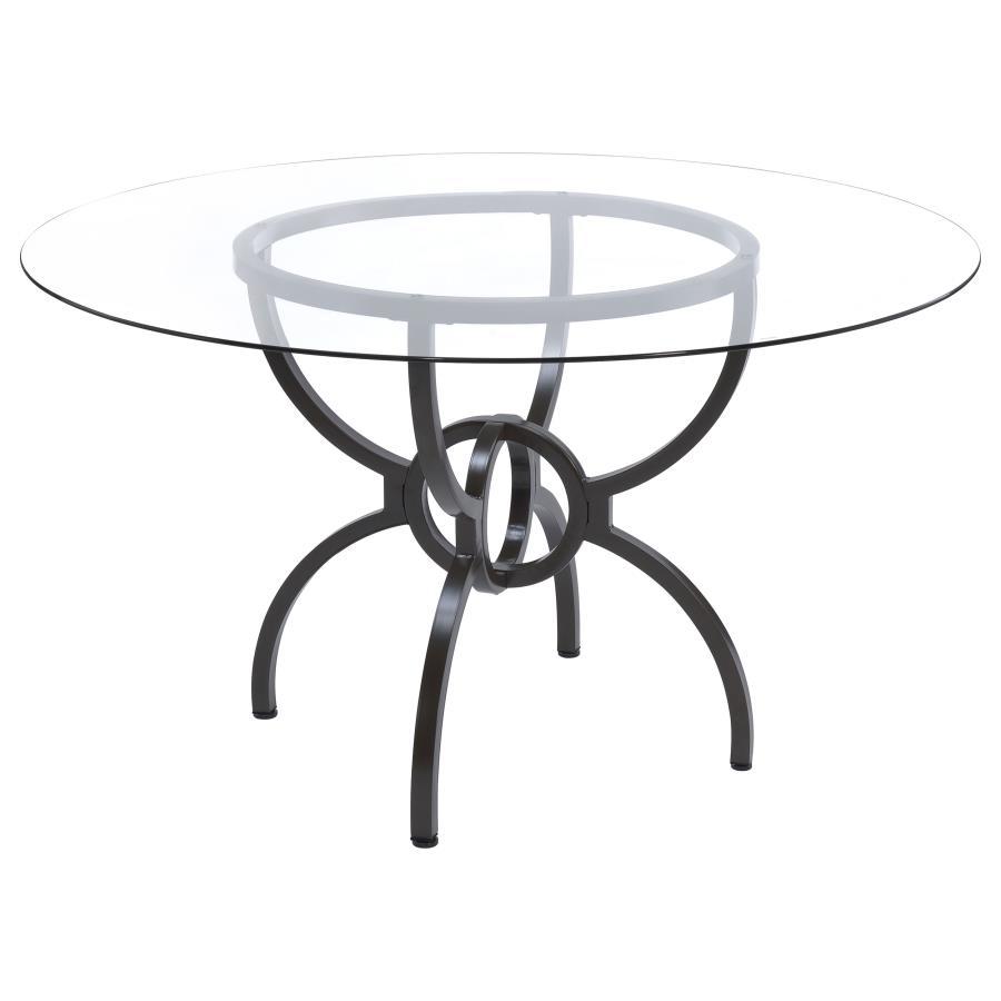 Aviano - 5-Piece Dining Set - Gunmetal and Matte Black