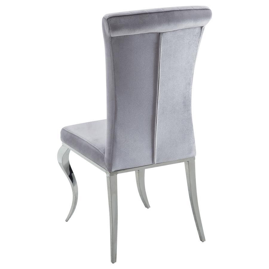 Carone - 5-Piece Rectangular Dining Set - Grey and Chrome - Steel