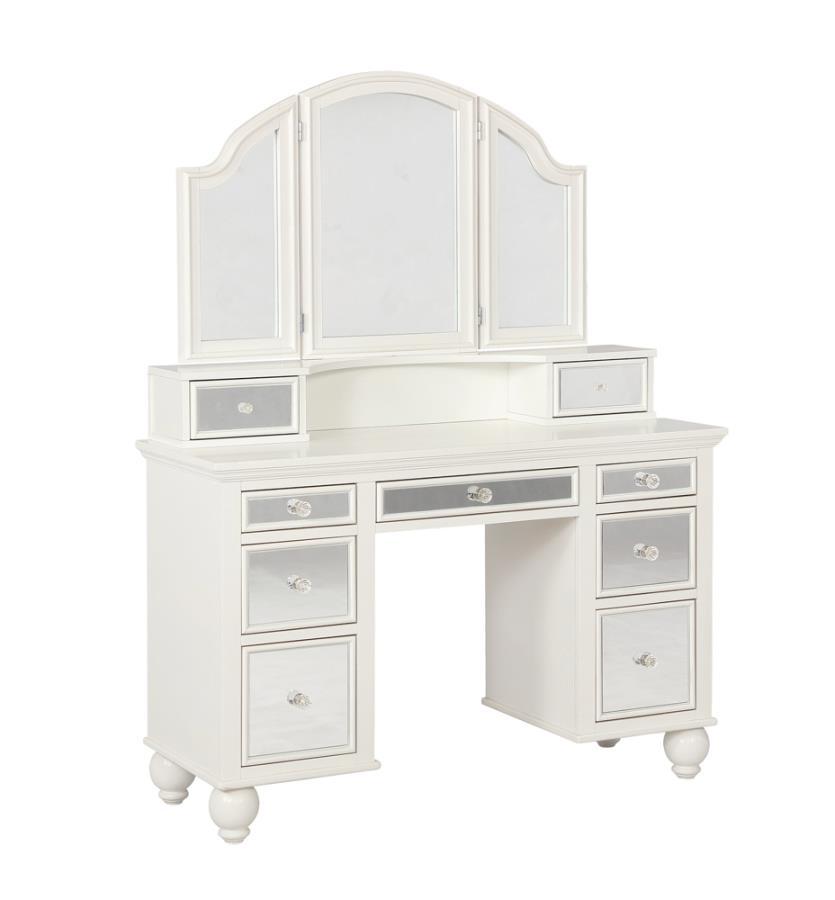 Reinhart - Reinhart 2-Piece Vanity Set - White and Beige