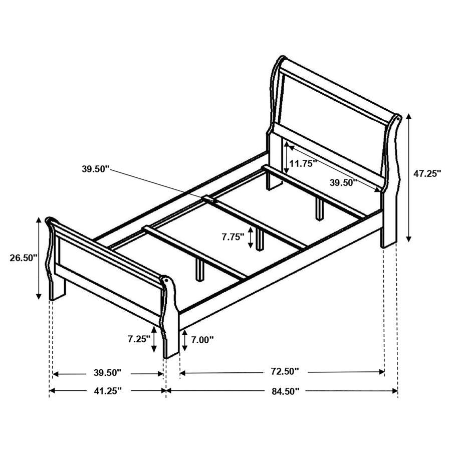 Louis Philippe - Kids & Teens Panel Sleigh Bed