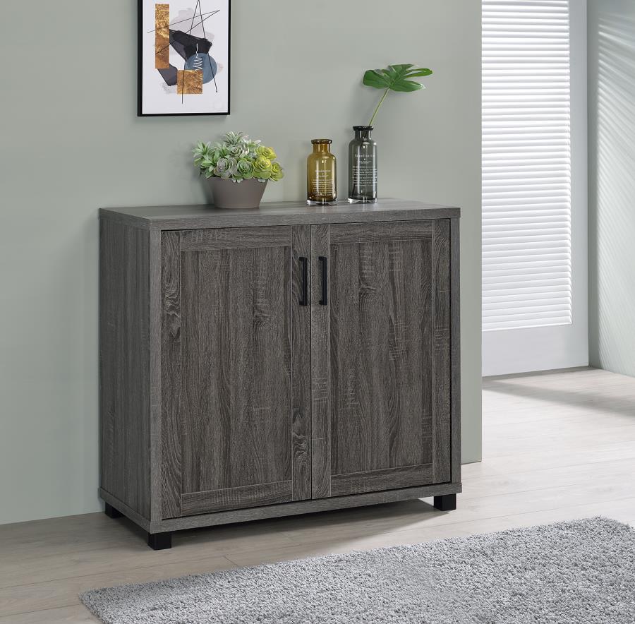 Filch - Wooden 2-Door Accent Cabinet - Weathered Grey