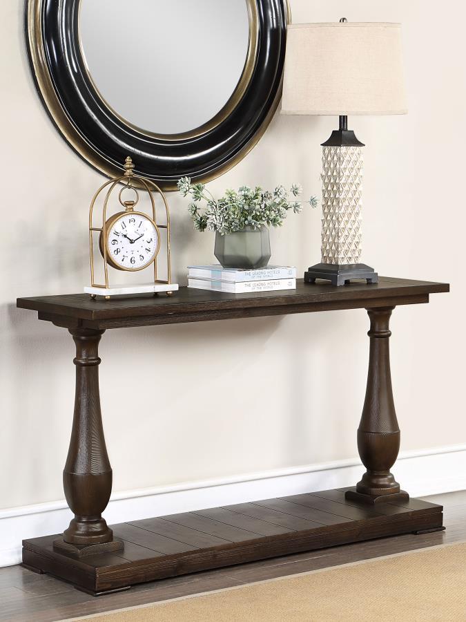 Walden - Rectangular Sofa Table With Turned Legs and Floor Shelf - Coffee