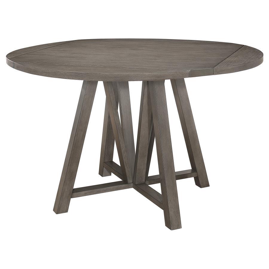 Athens - Round Counter Height Table With Drop Leaf - Barn Grey