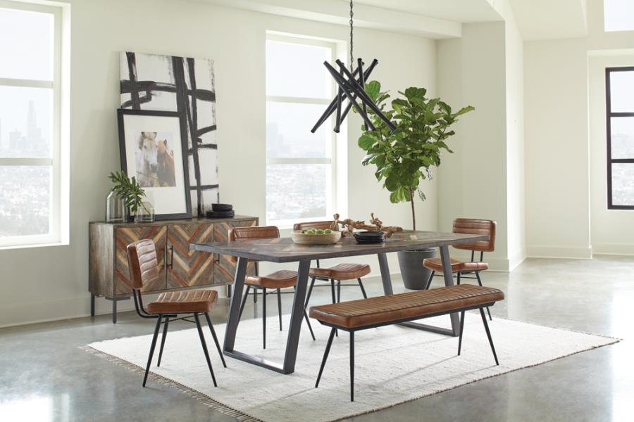 Misty - Padded Side Chairs (Set of 2) - Camel and Black