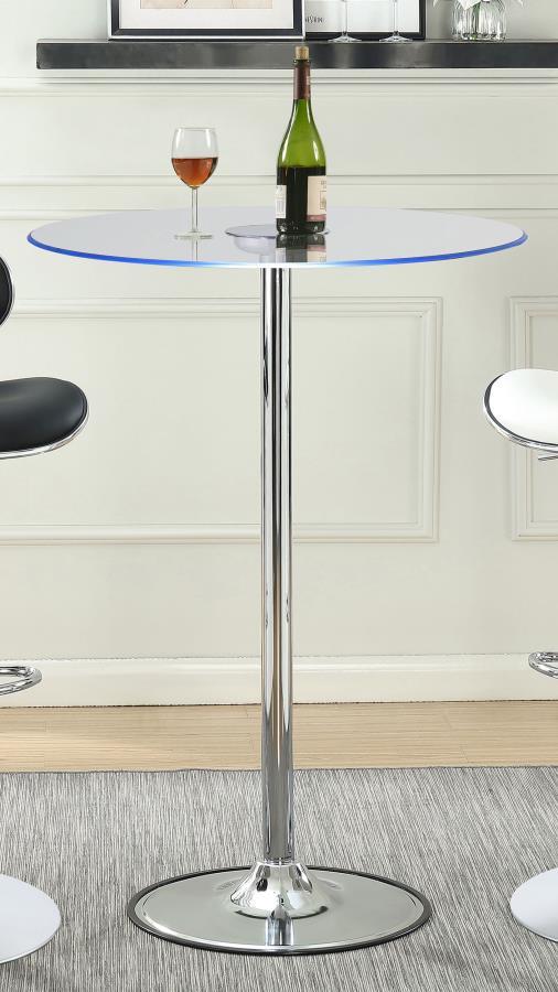 Thea - Led Bar Table - Chrome and Clear