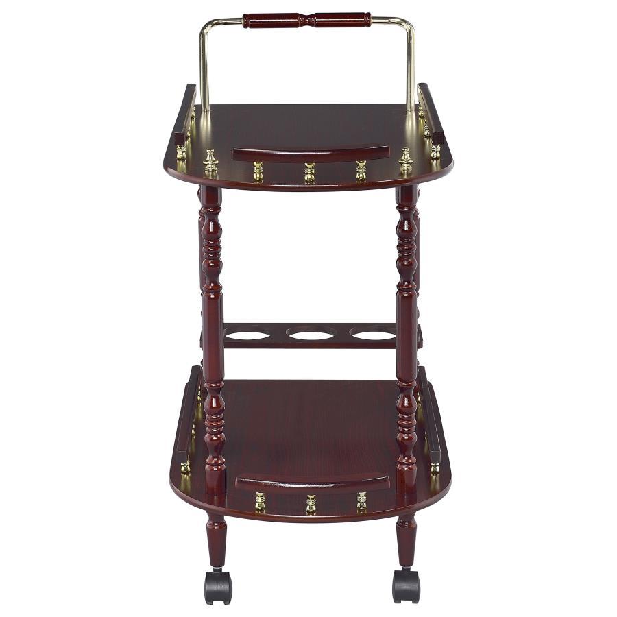 Palmer - 2-Tier Serving Cart - Merlot and Brass