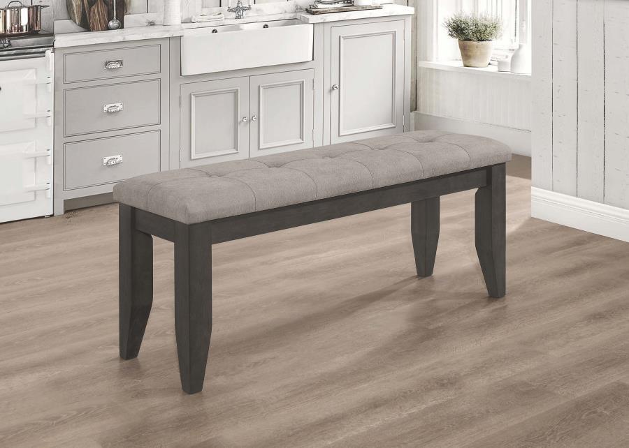 Dalila - Padded Cushion Bench - Grey and Dark Grey