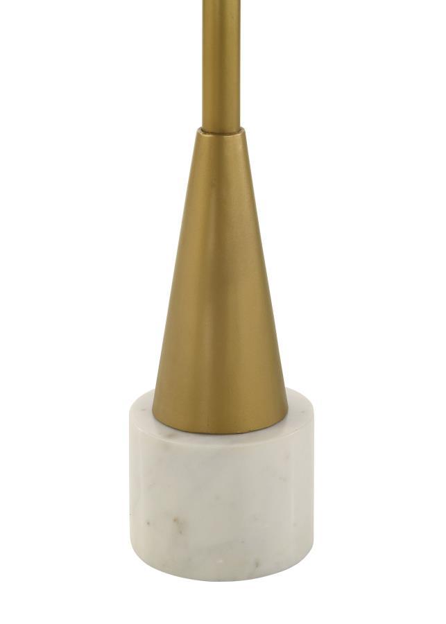 Alpine - Round Metal Side Table - White and Gold