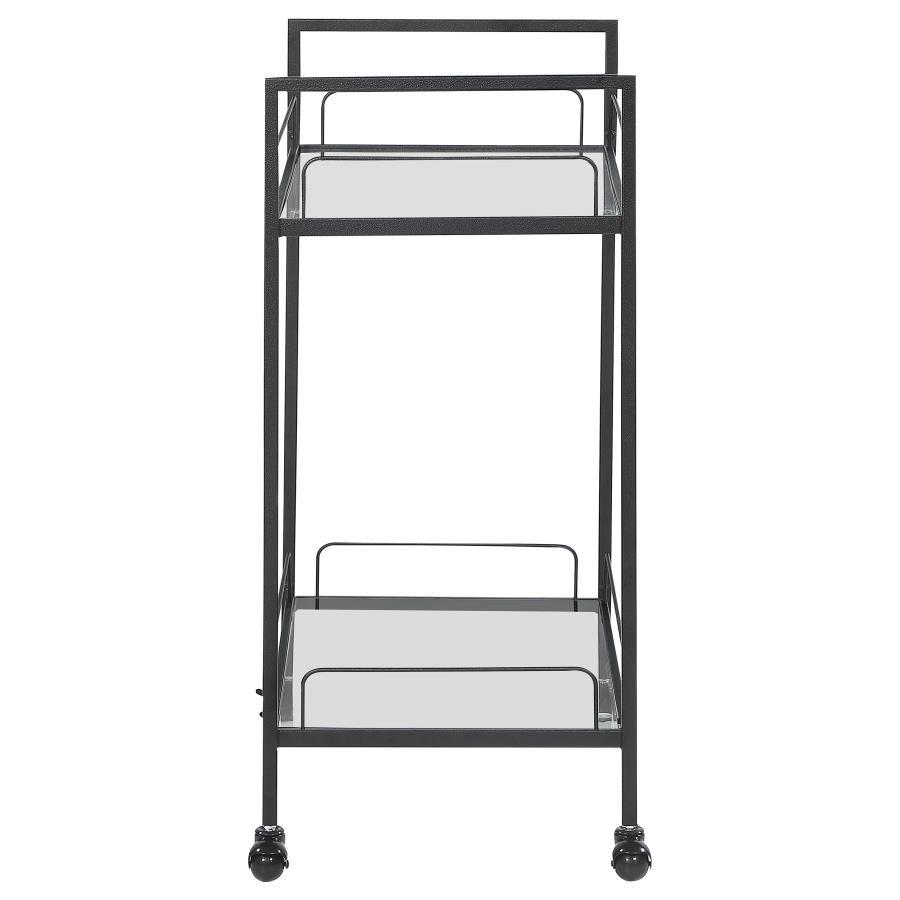 Curltis - Serving Cart With Glass Shelves - Clear and Black