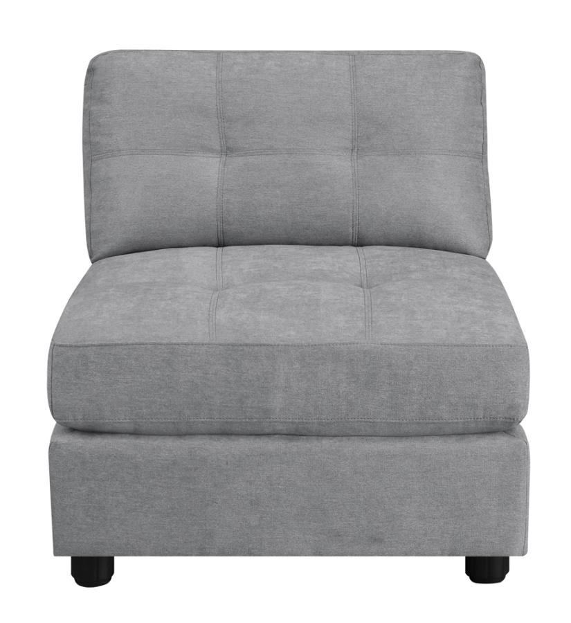 Claude - Tufted Cushion Back Armless Chair - Dove