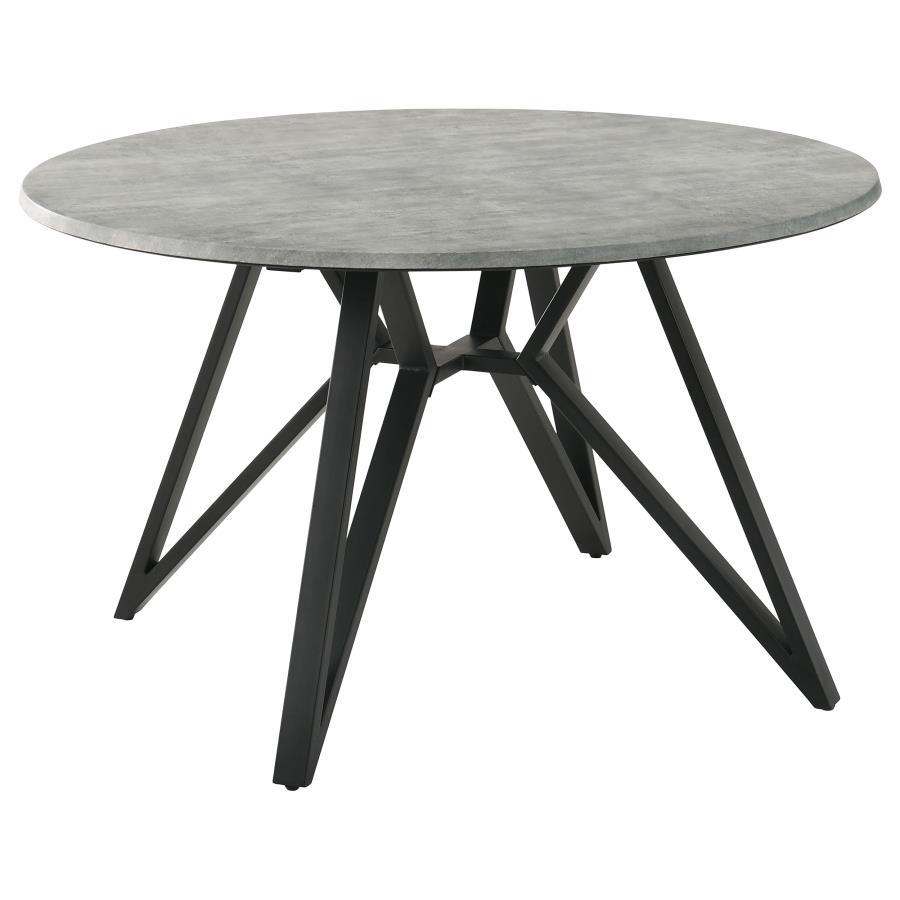 Neil - 5-Piece Round Dining Set - Concrete and Grey