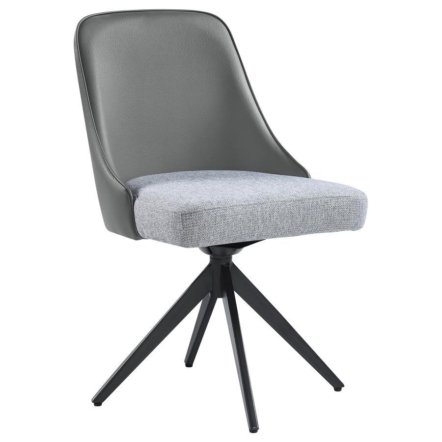 Paulita - Upholstered Swivel Side Chairs (Set of 2) - Grey and Gunmetal