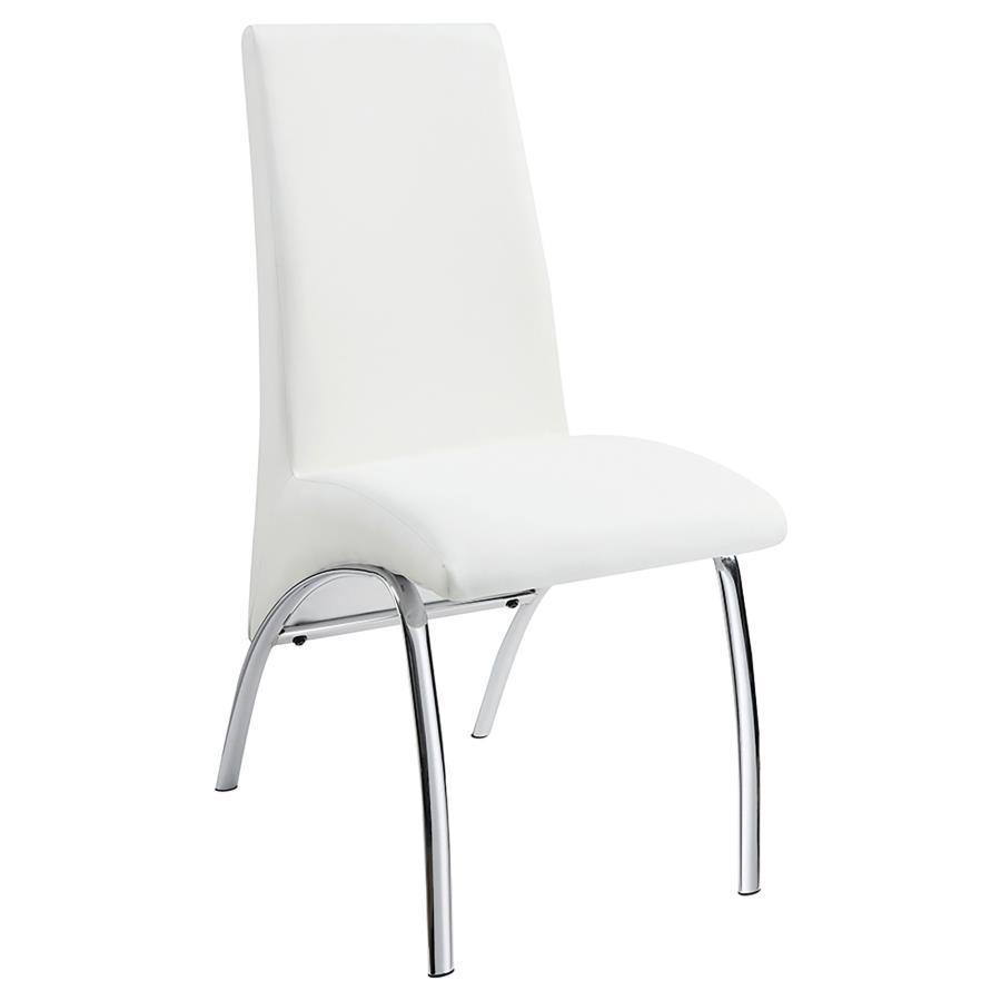 Bishop - Upholstered Side Chairs (Set of 2) - White and Chrome