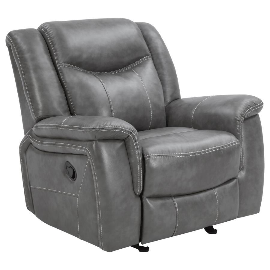 Conrad - Upholstered Motion Glider Recliner - Grey