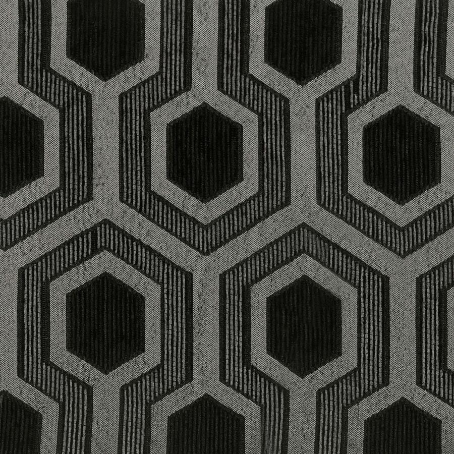 Jansen - Hexagon Patterned Accent Chair - Grey and Black