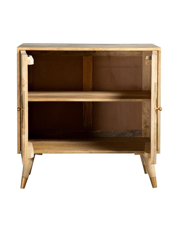 Alyssum - Checkered Pattern 2-Door Accent Cabinet - Natural