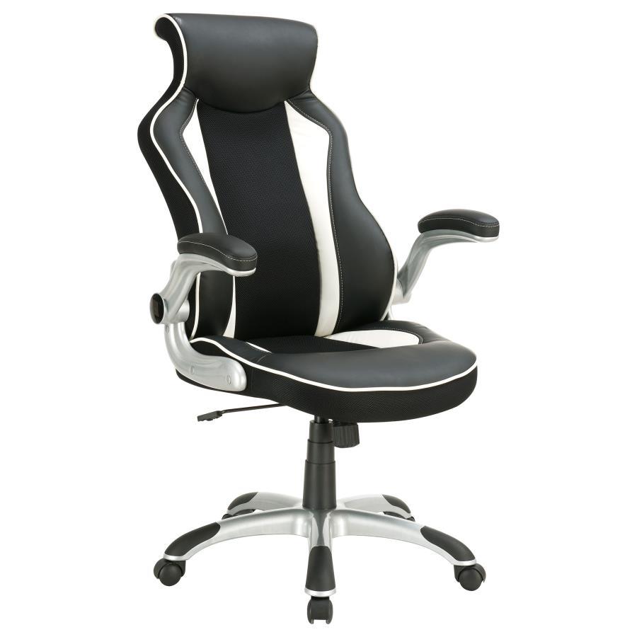 Dustin - Adjustable Height Office Chair - Black and Silver