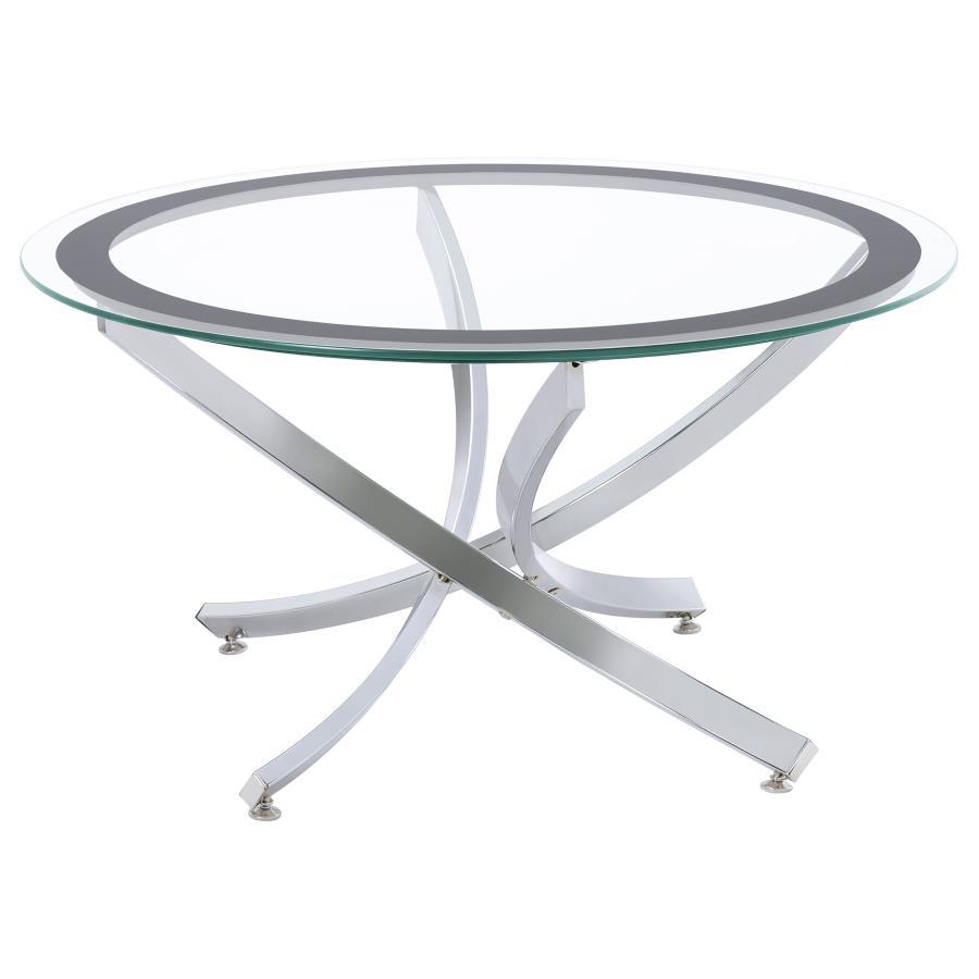Brooke - Glass Top Coffee Table - Chrome and Black