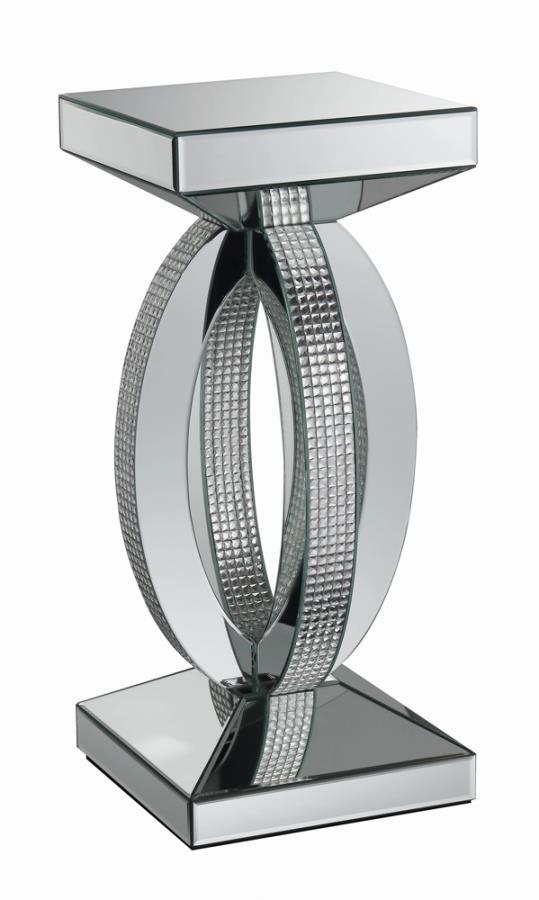 Amalia - Square End Table With Lower Shelf - Clear Mirror