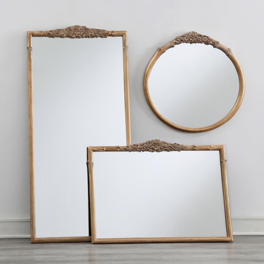 Sylvie - Rectangular Mantle Mirror - Vintage Brown