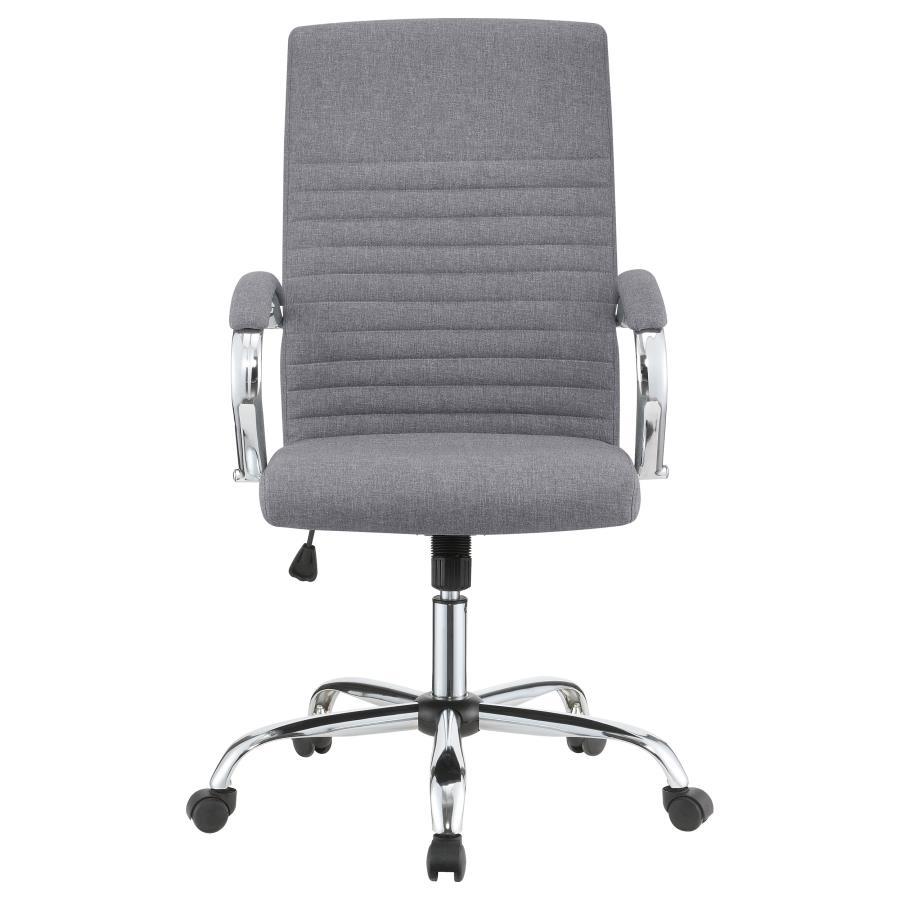 Abisko - Upholstered Office Chair With Casters - Grey and Chrome