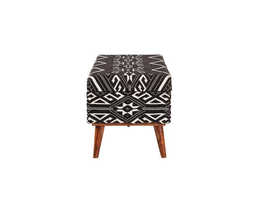 Cababi - Upholstered Storage Bench - Black and White