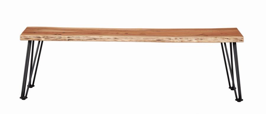 Sherman - Bench - Natural Acacia and Matte Black