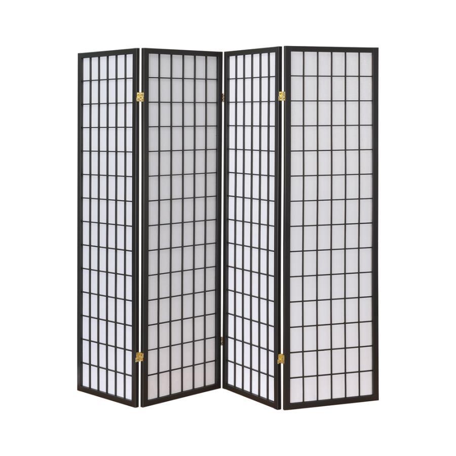 Roberto - 4-panel Linear Grid Design Folding Screen