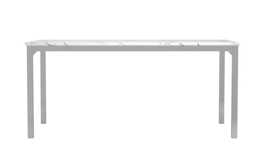 Athena - Rectangle Dining Table With Marble Top - Chrome
