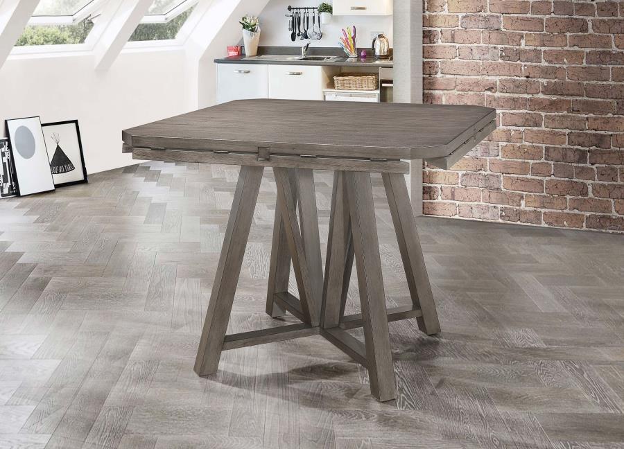 Athens - Round Counter Height Table With Drop Leaf - Barn Grey