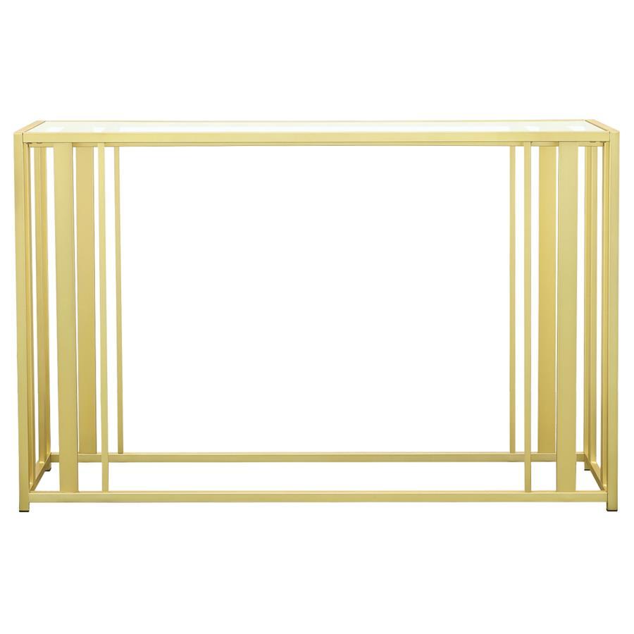 Adri - Metal Frame Sofa Table - Matte Brass