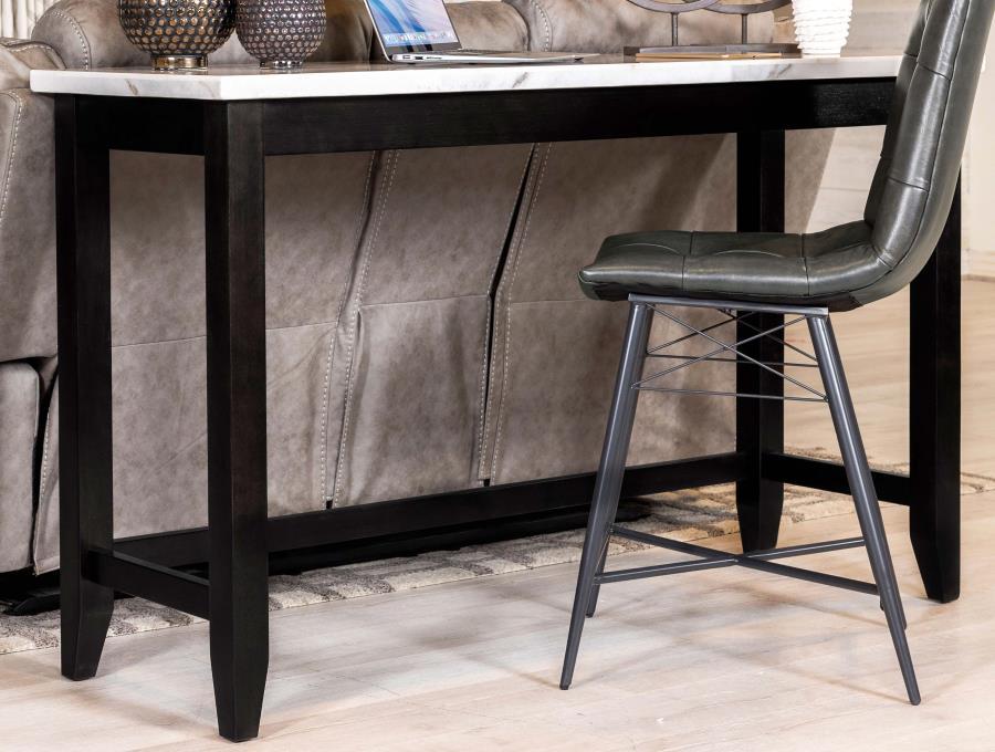 Toby - Rectangular Marble Top Counter Height Table - Espresso and White