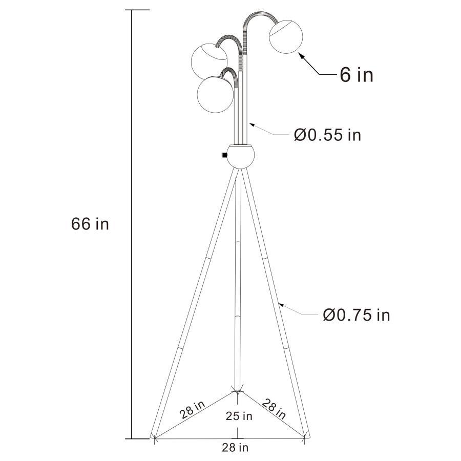 Miley - Trio Tree Floor Lamp - Gold