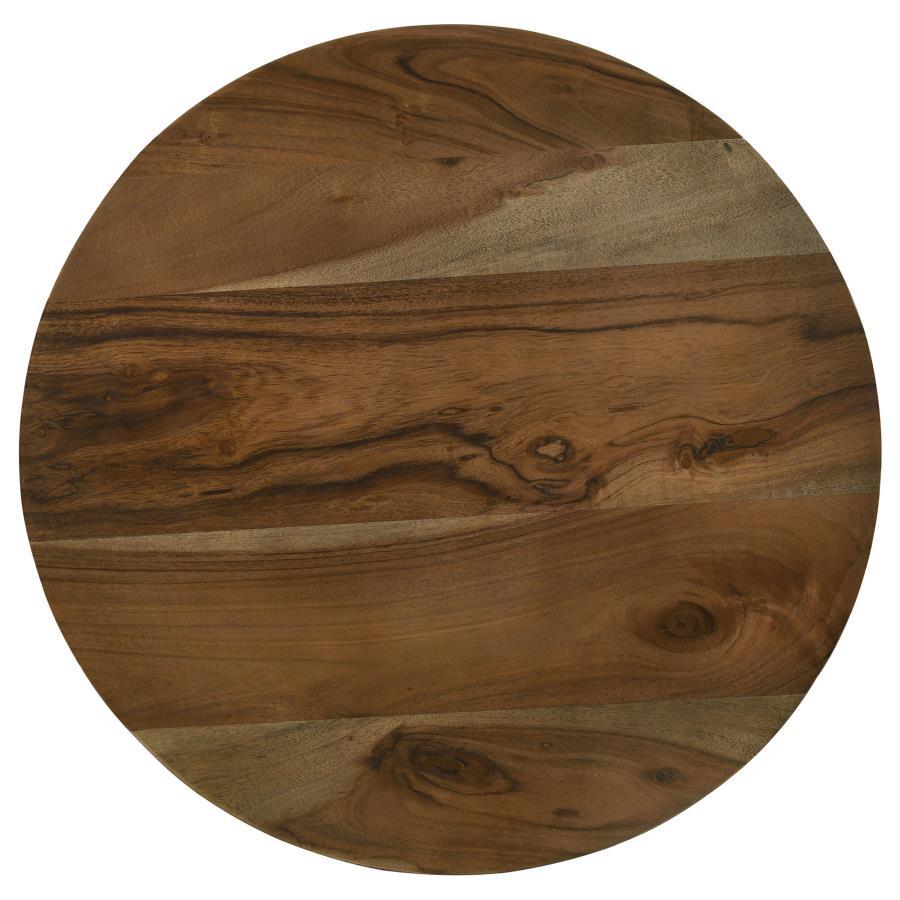 Zack - Round End Table - Smokey Grey and Black