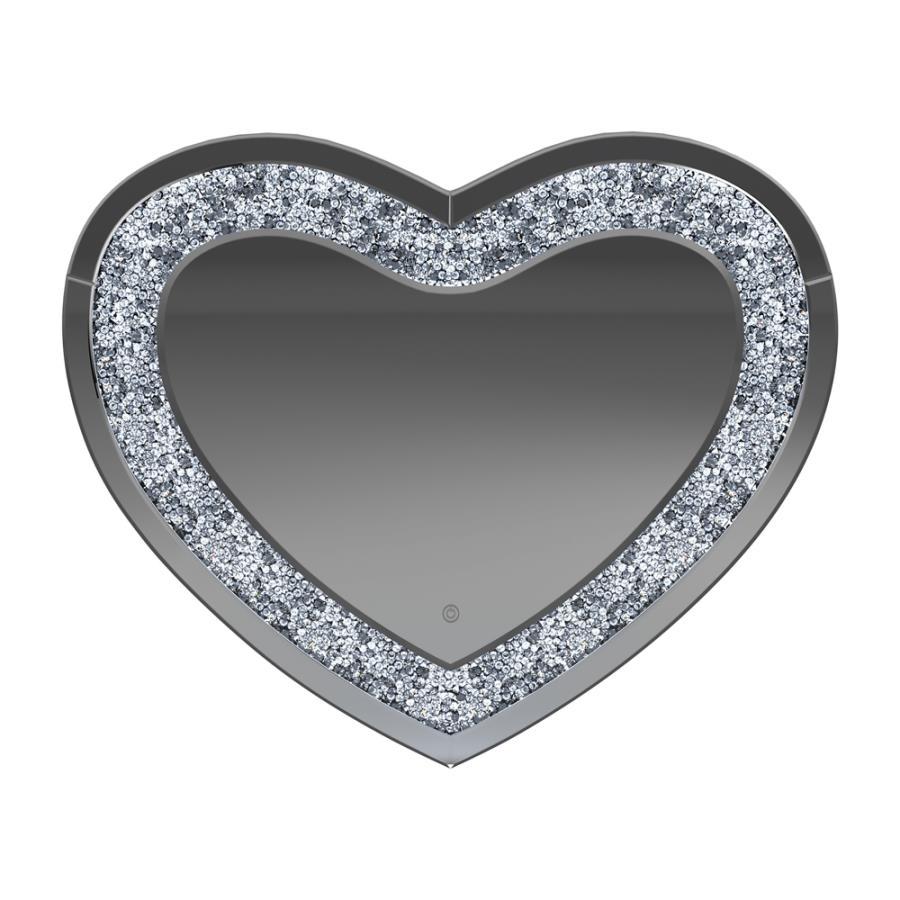 Aiko - Heart Shape Wall Mirror - Silver