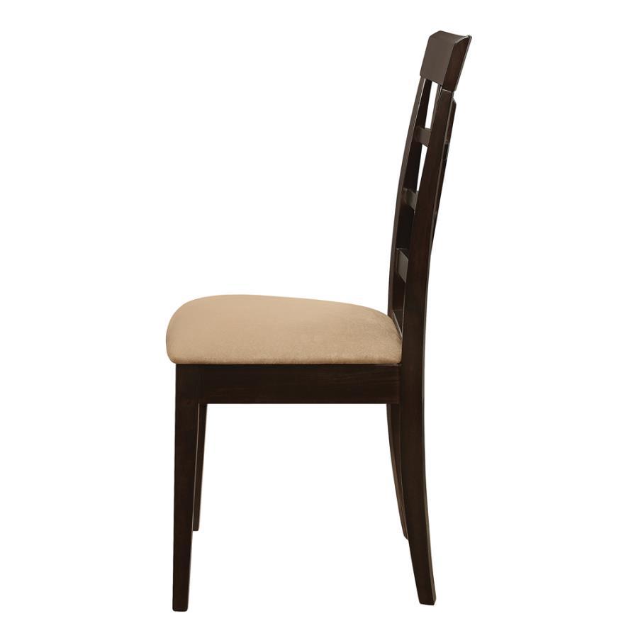Gabriel - Lattice Back Side Chairs (Set of 2) - Cappuccino and Tan