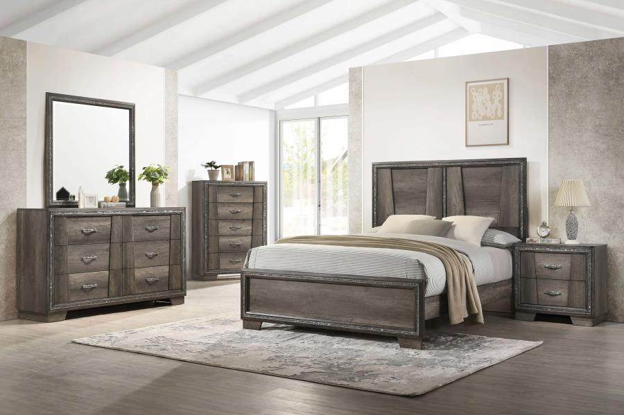 Janine - 5-Piece Eastern King Bedroom Set - Grey