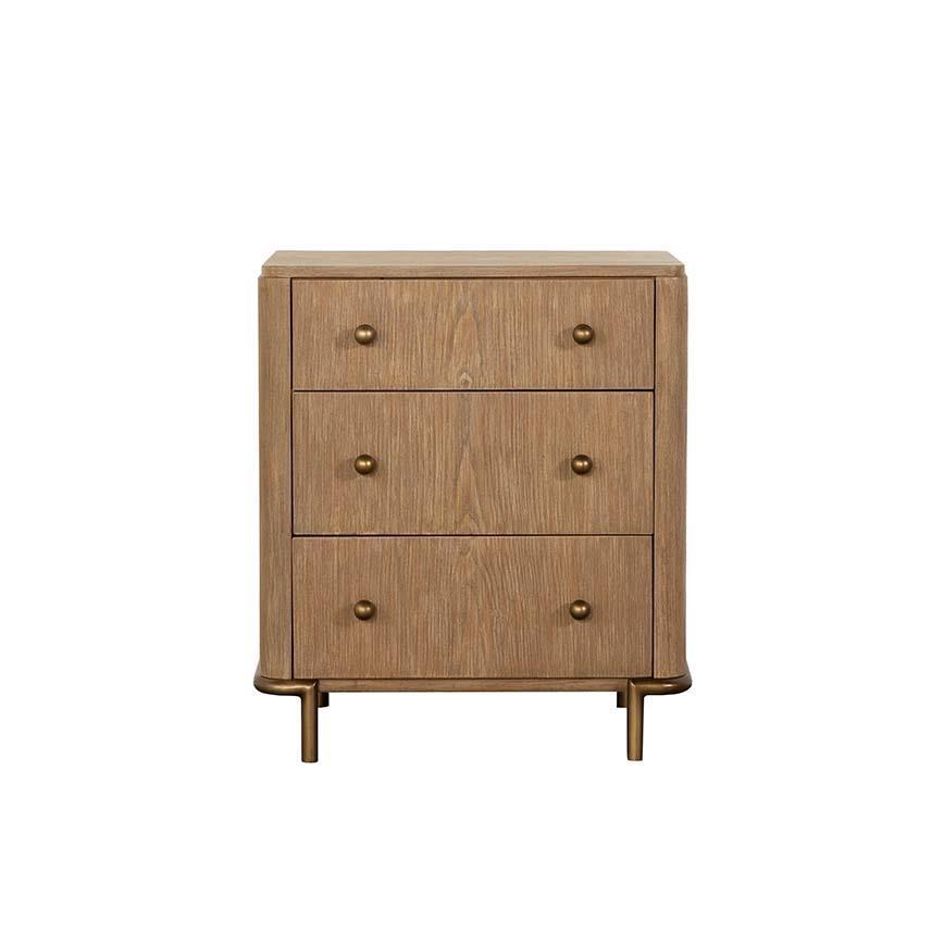 Arini - 3-Drawer Nightstand With Dual USB Ports - Sand Wash