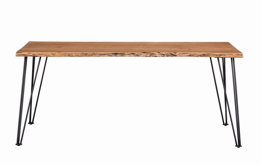 Sherman - Rectangular Dining Table - Natural Acacia and Matte Black