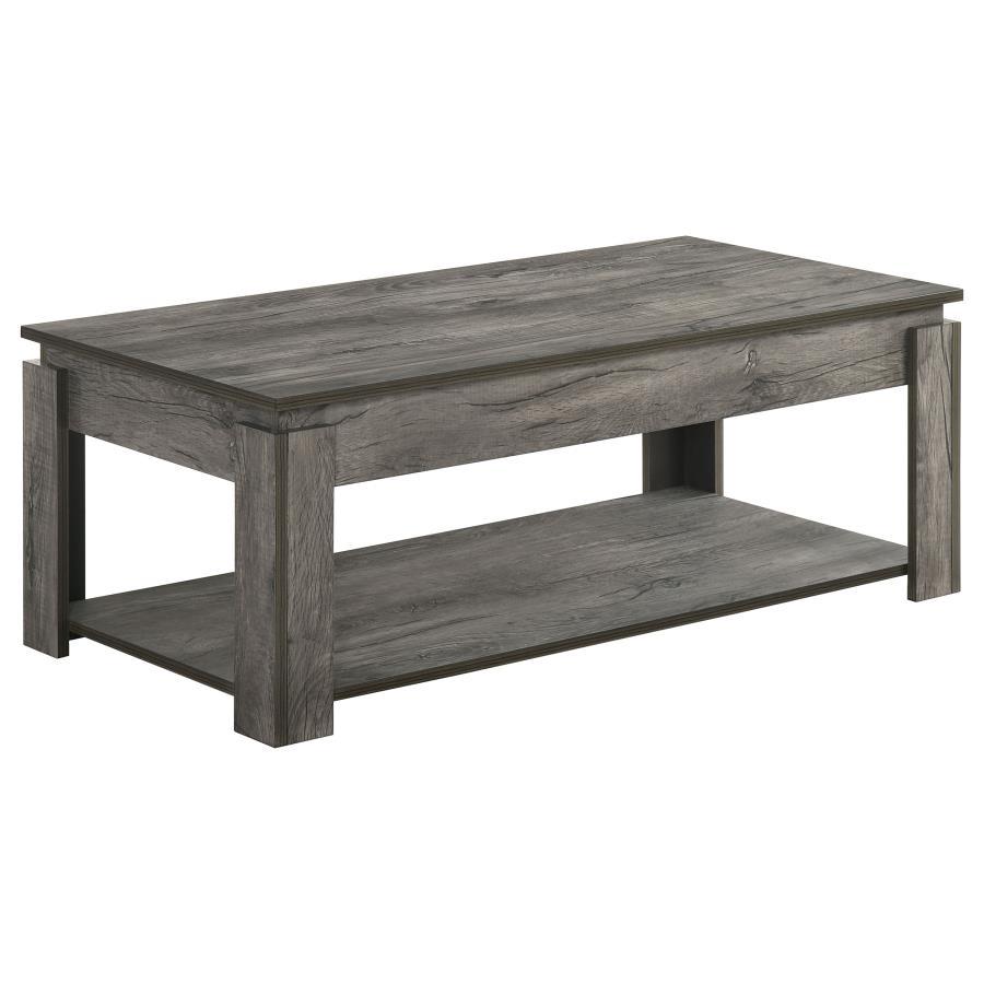 Donal - 3-Piece Occasional Set With Open Shelves - Weathered Grey
