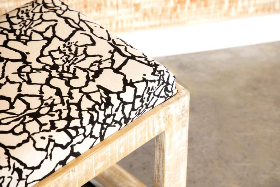 Aiden - Sled Leg Upholstered Accent Bench - Black and White